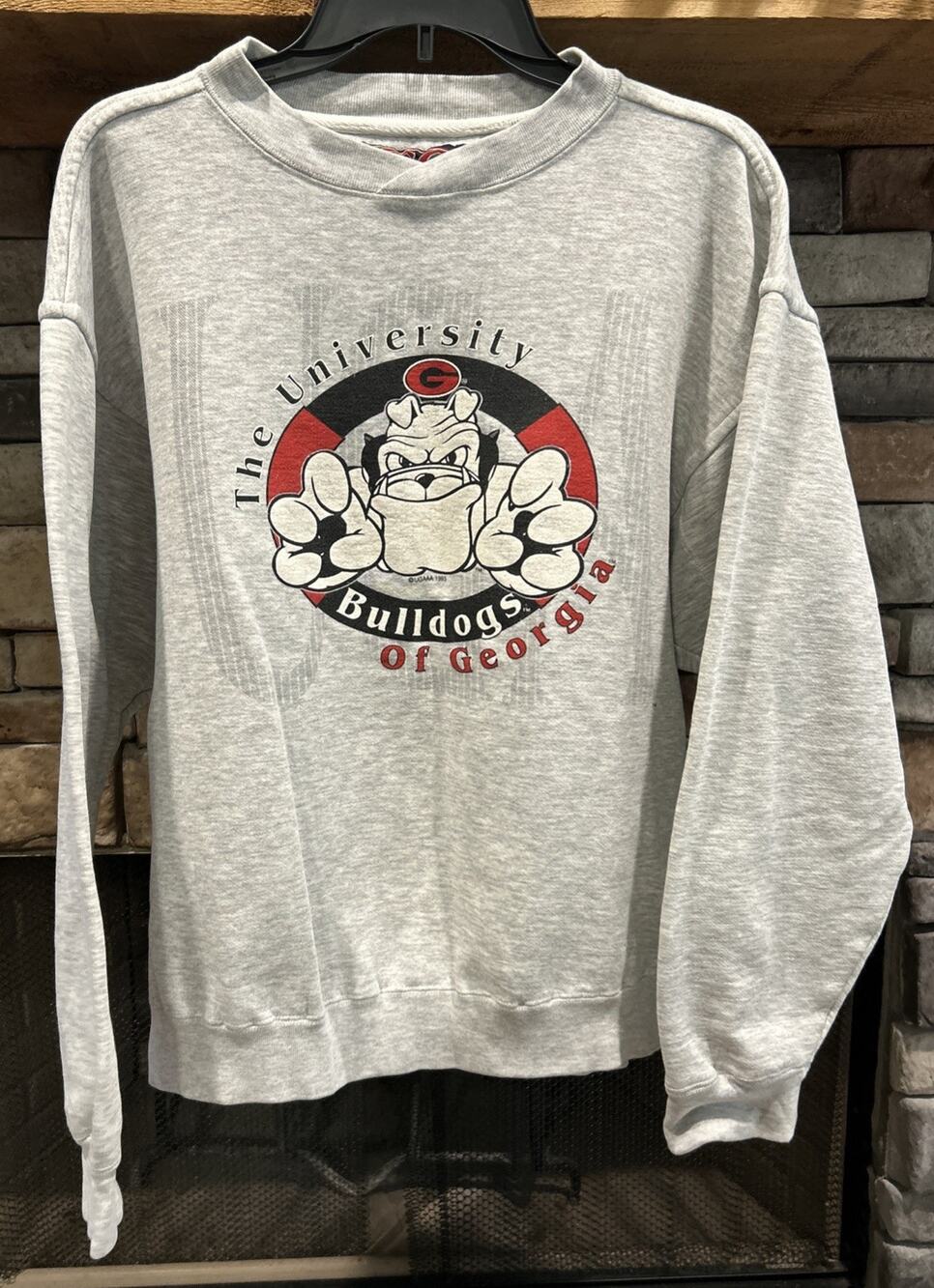vintage 1993 UGA Georgia Bulldogs Gray Crewneck Sweatshirt Size M *D3